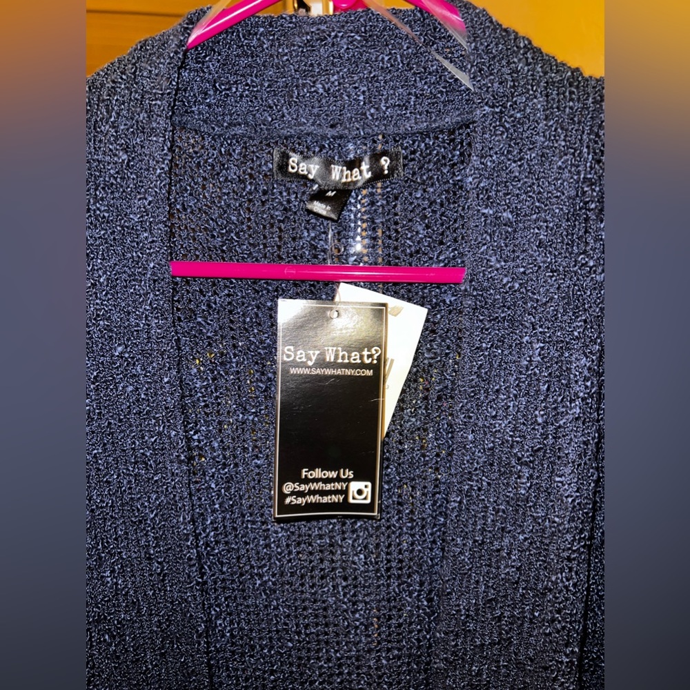 NWT Say What Blue Medium Women’s Cardigan